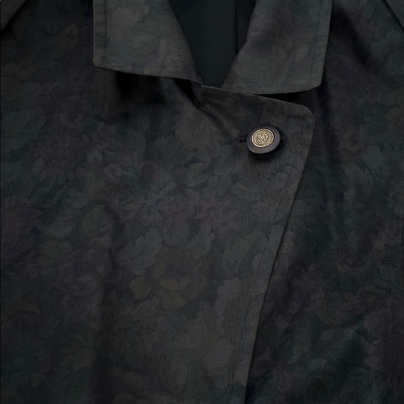 Vintage London Fog Floral Trench Coat Size 10 Whimsigoth Dark Academia Long - Picture 5 of 17